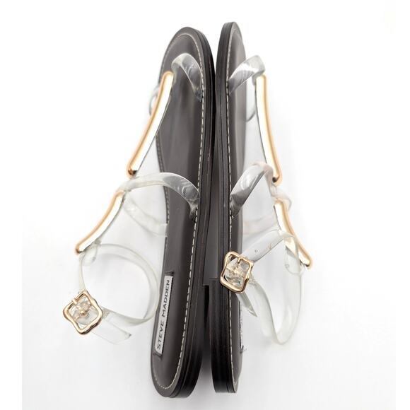 Steve Madden Alma Gladiator Sandal Buckle Strap Women's Clear Size US10M EU41 - Picture 11 of 13